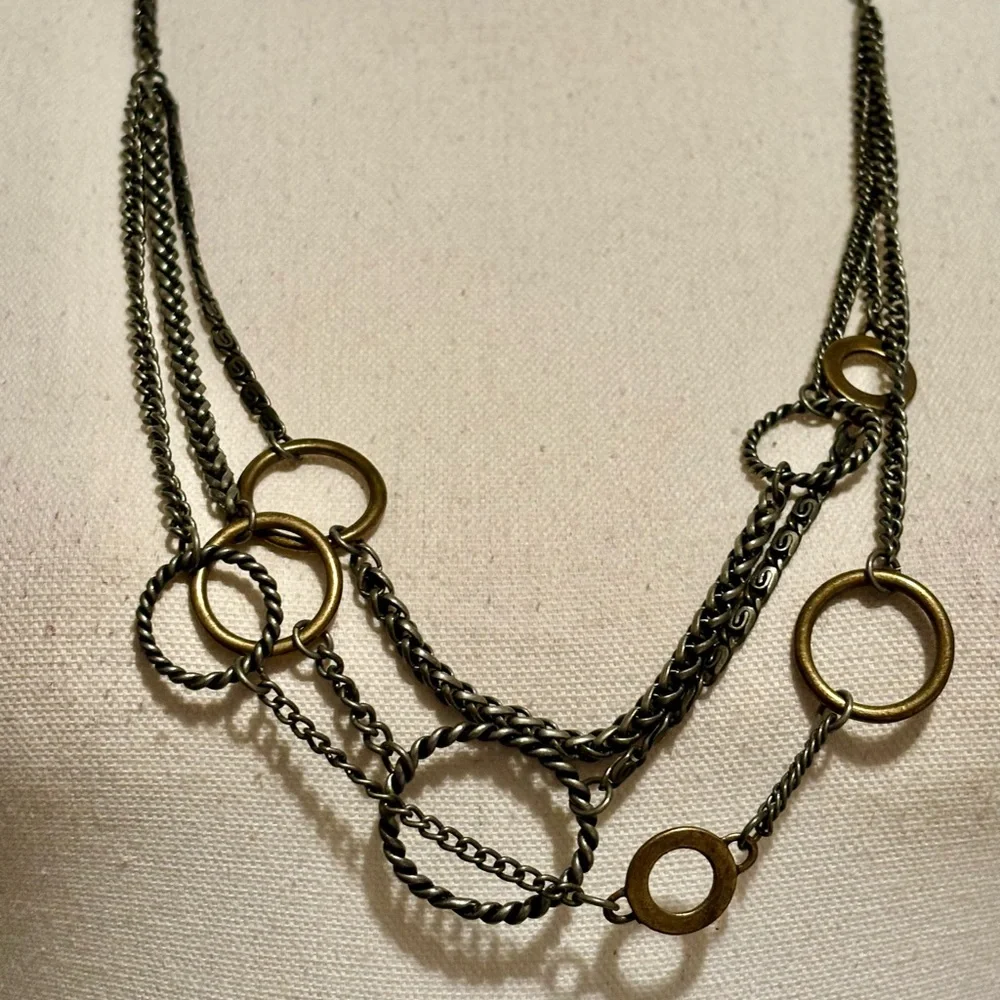 Vintage Park Lane unique multi layered circle link Necklace - Picture 9 of 12